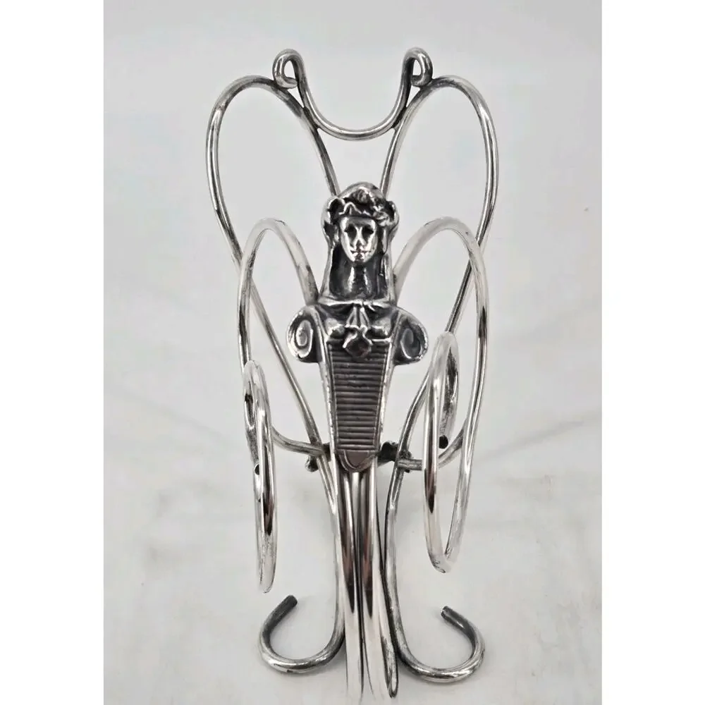 Vintage Art Nouveau Silver Plated Ornate Wine Bottle Cradle Holder Unbranded
